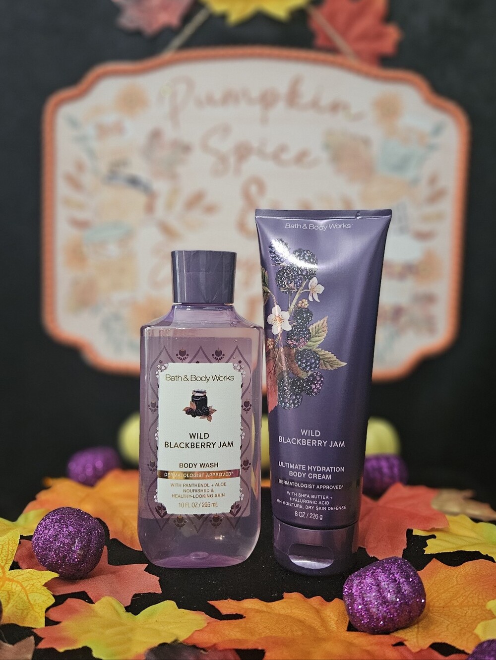 NWT Bath & Body Works Wild Blackberry Jam 2-piece Set — Purple & White